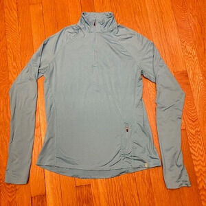 Mountain Hardware Women's Size Medium Blue 1/4 Zip Long Sleeve Running Top Shirt